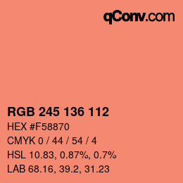 Color code: RGB 245 136 112 | qconv.com