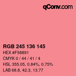 Color code: RGB 245 136 145 | qconv.com