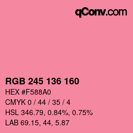 Color code: RGB 245 136 160 | qconv.com