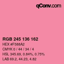 Farbcode: RGB 245 136 162 | qconv.com