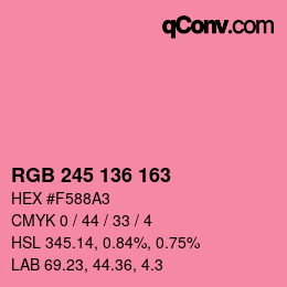 Color code: RGB 245 136 163 | qconv.com