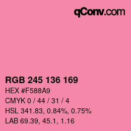 Color code: RGB 245 136 169 | qconv.com