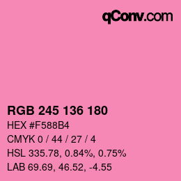 Farbcode: RGB 245 136 180 | qconv.com