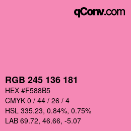 Color code: RGB 245 136 181 | qconv.com