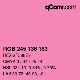 Color code: RGB 245 136 183 | qconv.com