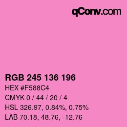 Color code: RGB 245 136 196 | qconv.com