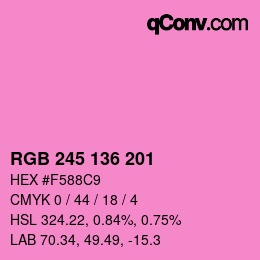 Color code: RGB 245 136 201 | qconv.com