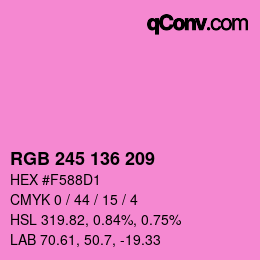 Color code: RGB 245 136 209 | qconv.com