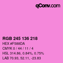 Color code: RGB 245 136 218 | qconv.com