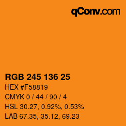 カラーコード: RGB 245 136 25 | qconv.com