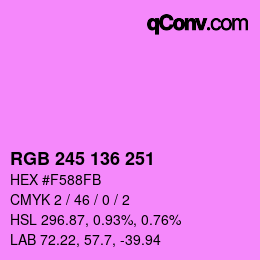 Color code: RGB 245 136 251 | qconv.com