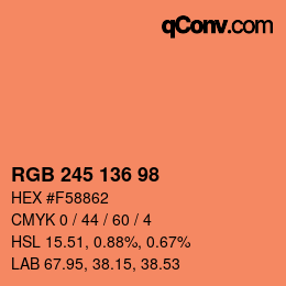 Color code: RGB 245 136 98 | qconv.com
