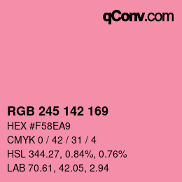 Color code: RGB 245 142 169 | qconv.com