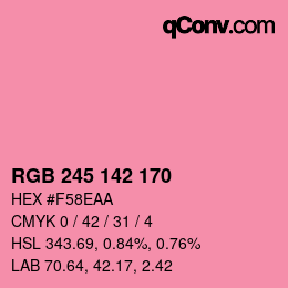 Color code: RGB 245 142 170 | qconv.com