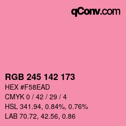 Color code: RGB 245 142 173 | qconv.com
