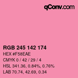 カラーコード: RGB 245 142 174 | qconv.com