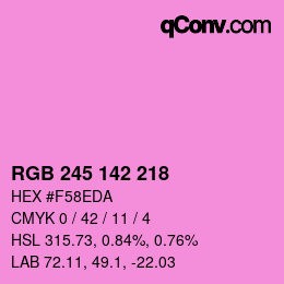 Color code: RGB 245 142 218 | qconv.com