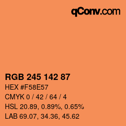 Color code: RGB 245 142 87 | qconv.com
