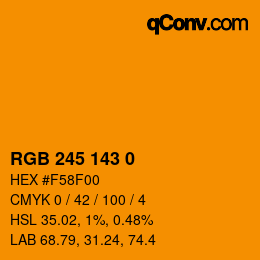 颜色代码: RGB 245 143 0 | qconv.com