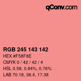 Color code: RGB 245 143 142 | qconv.com