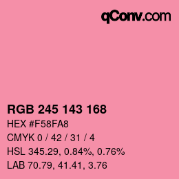 Farbcode: RGB 245 143 168 | qconv.com