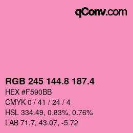 カラーコード: RGB 245 144.8 187.4 | qconv.com