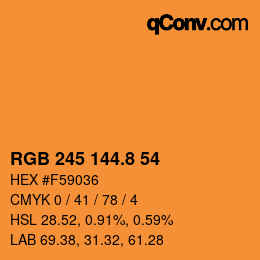 カラーコード: RGB 245 144.8 54 | qconv.com