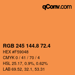 カラーコード: RGB 245 144.8 72.4 | qconv.com