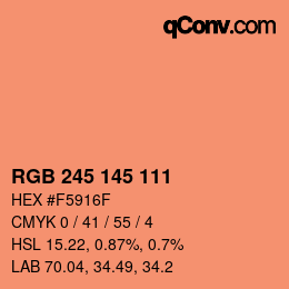 Color code: RGB 245 145 111 | qconv.com