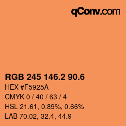 カラーコード: RGB 245 146.2 90.6 | qconv.com