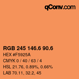 カラーコード: RGB 245 146.6 90.6 | qconv.com