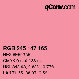 Color code: RGB 245 147 165 | qconv.com