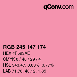 Color code: RGB 245 147 174 | qconv.com