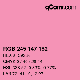 Color code: RGB 245 147 182 | qconv.com