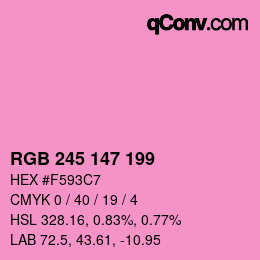 Color code: RGB 245 147 199 | qconv.com