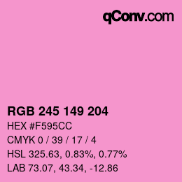 Color code: RGB 245 149 204 | qconv.com