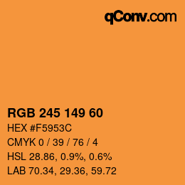 カラーコード: RGB 245 149 60 | qconv.com