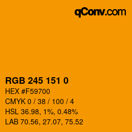 Color code: RGB 245 151 0 | qconv.com