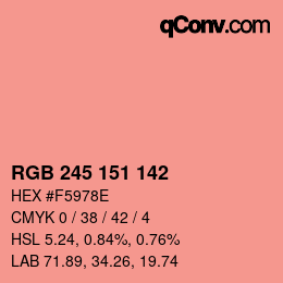 Color code: RGB 245 151 142 | qconv.com