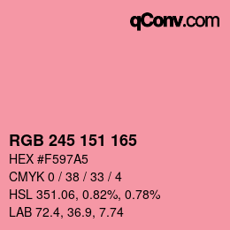 Color code: RGB 245 151 165 | qconv.com