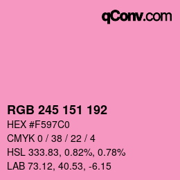 Color code: RGB 245 151 192 | qconv.com
