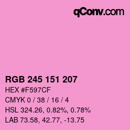 Color code: RGB 245 151 207 | qconv.com