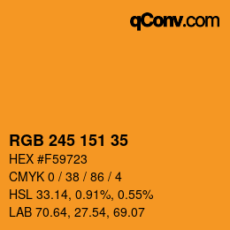 Color code: RGB 245 151 35 | qconv.com