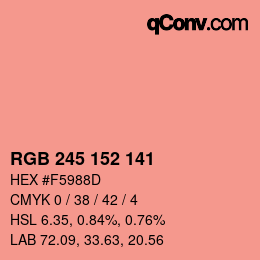Color code: RGB 245 152 141 | qconv.com