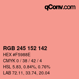 Color code: RGB 245 152 142 | qconv.com