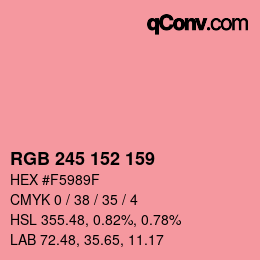 カラーコード: RGB 245 152 159 | qconv.com