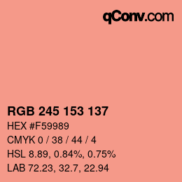 Código de color: RGB 245 153 137 | qconv.com