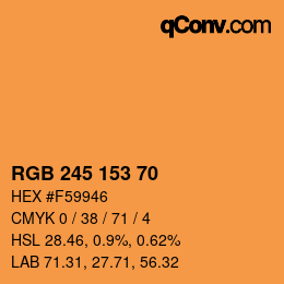 カラーコード: RGB 245 153 70 | qconv.com