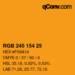 颜色代码: RGB 245 154 25 | qconv.com