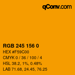 Color code: RGB 245 156 0 | qconv.com